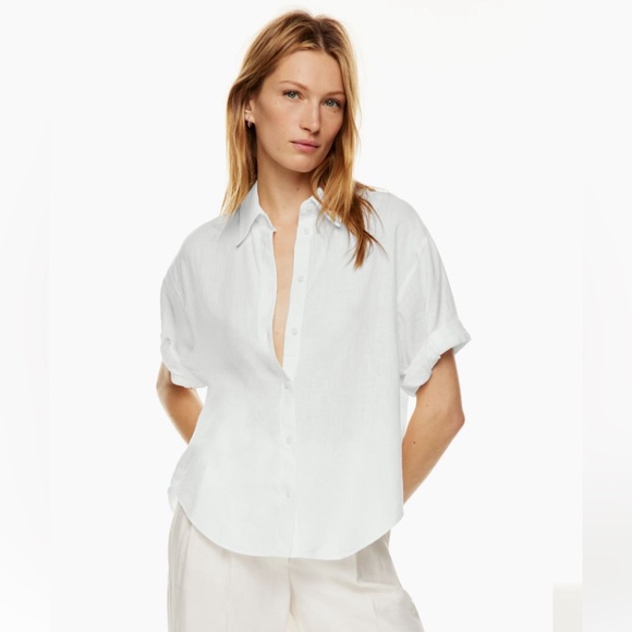 Aritzia Babaton Hepburn Linen Shirt - Picture 1 of 7